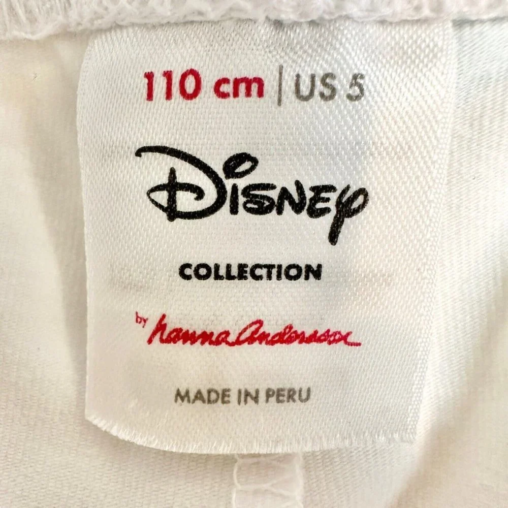 Hanna Andersson Disney Girls Size 5 Bike Shorts White Mickey Heads EUC